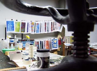 Peek into the printmaking studio  of Linda Germain