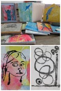 printmaking without a press, artists books, thermofax screen print and trace monoprints - by Linda Germain