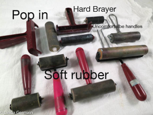 Soft Rubber Brayers are best for monoprinting with the gelatin plate
