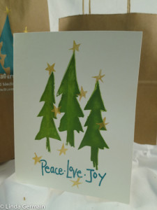 Christmas card - screen printed by hand linda germain
