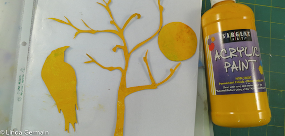 Coat stencils with paint to strengthen