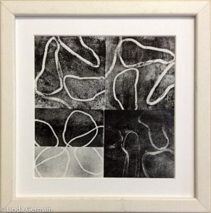 Black and white monoprint on paper - Linda Germain