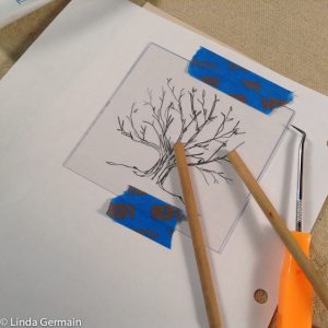 dry point etching on plexiglass