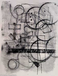 abstract trace monoprint