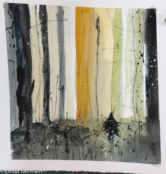 How To Abstract Landscape Paint Using Masking Tape