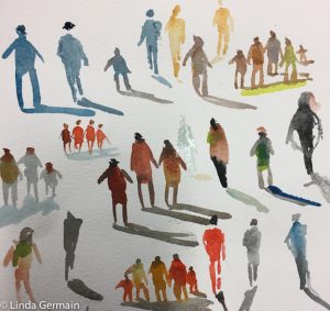 abstract quick watercolor people