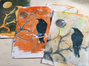 make gelatin prints with masking stencils