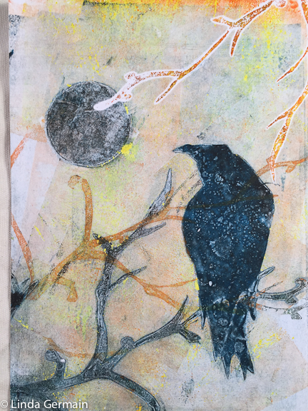 gelatin print with bird