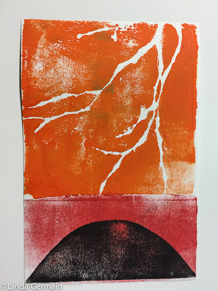 relief print on paper by linda germain