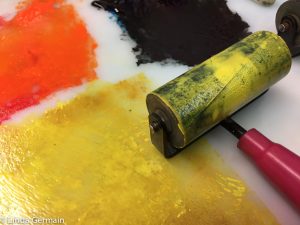 ink and brayer for printmaking