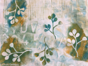 gelatin plate print on fabric