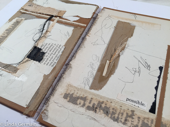collage book parts to make mixed media art
