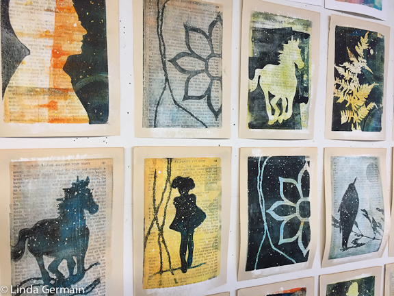 Create with a gel printing plate - mono printing without a press