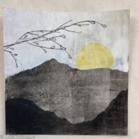 monochromatic mountain scape