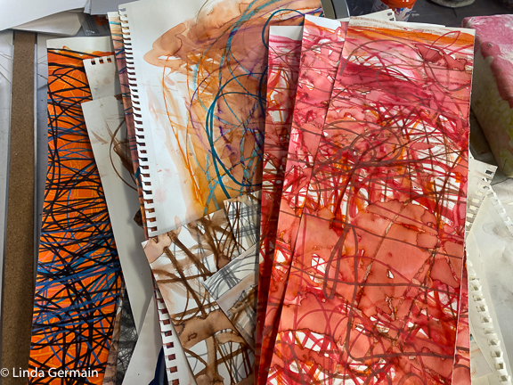 Large two-handed scribbled drawing
